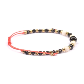 Bransoletka celebrytka czarny TURMALIN HOWLIT HEMATYT ochrona i szczęście